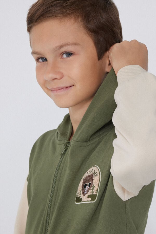 Tezenis Sudadera Con Capucha Con Cremallera Y Parche Para Niño