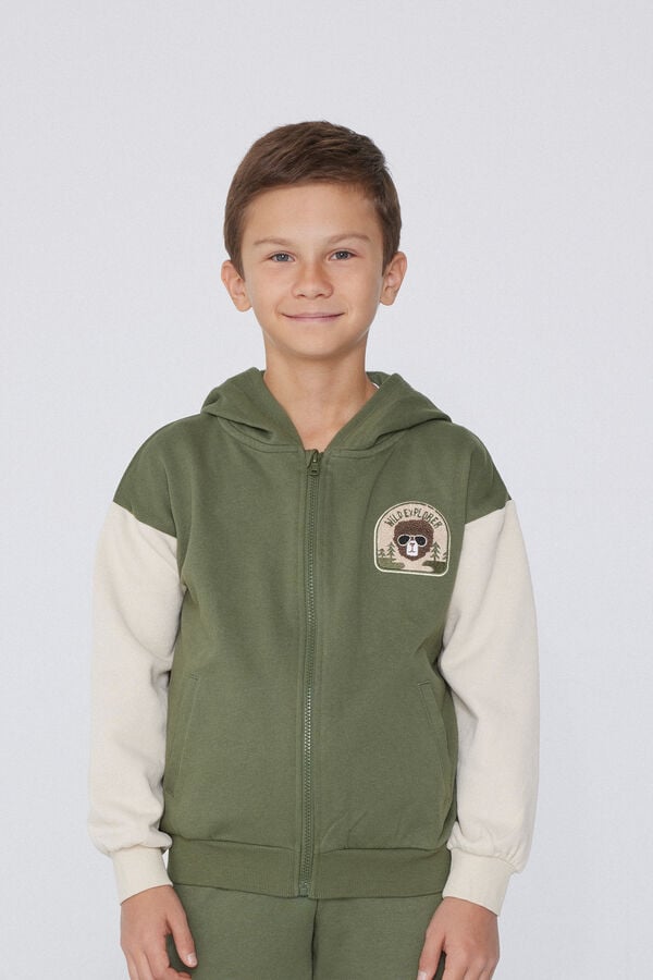 Tezenis Sudadera con Capucha con Cremallera y Parche para Niño