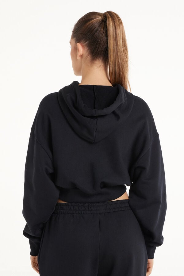 Tezenis Sudadera Corta Gruesa De Manga Larga Con Capucha Y Hombro Caído