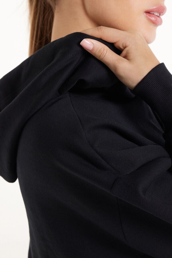 Tezenis Sudadera Corta Gruesa De Manga Larga Con Capucha Y Hombro Caído