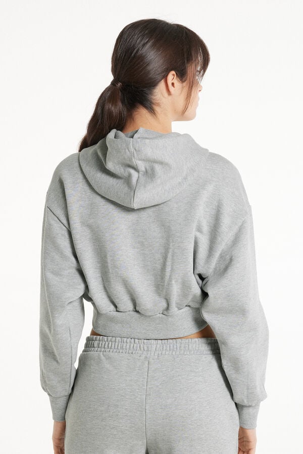 Tezenis Sudadera Corta Gruesa De Manga Larga Con Capucha Y Hombro Caído