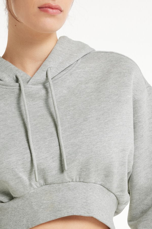 Tezenis Sudadera Corta Gruesa De Manga Larga Con Capucha Y Hombro Caído