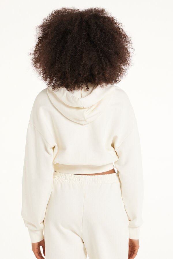 Tezenis Sudadera Corta Gruesa De Manga Larga Con Capucha Y Hombro Caído