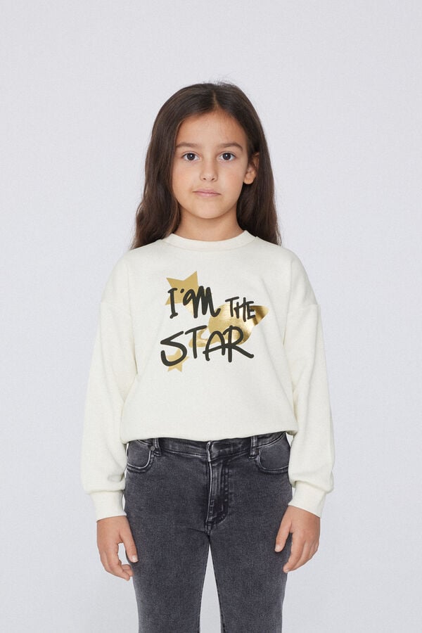 Tezenis Sudadera Cuello Redondo Estampado Metalizado