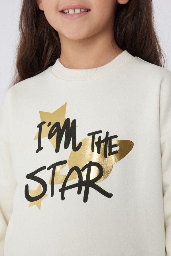 Tezenis Sudadera Cuello Redondo Estampado Metalizado