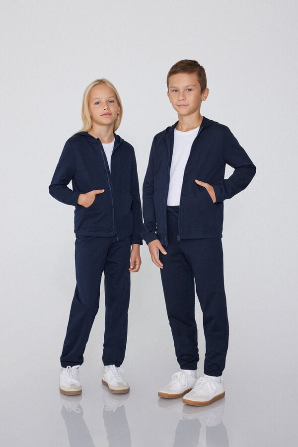 Tezenis Sudadera De Algodón Con Capucha Y Cremallera Unisex Para Niños