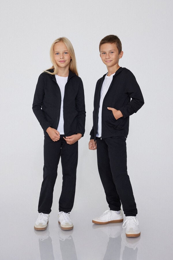 Tezenis Sudadera de Algodón con Capucha y Cremallera Unisex para Niños