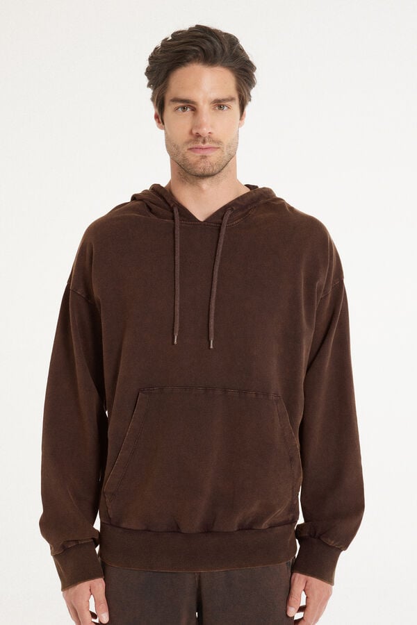 Tezenis Sudadera de Manga Larga con Capucha y Efecto Desgastado