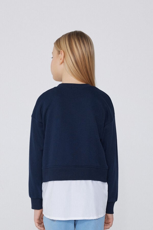 Tezenis Sudadera De Manga Larga En Algodón Efecto Camisa Niña