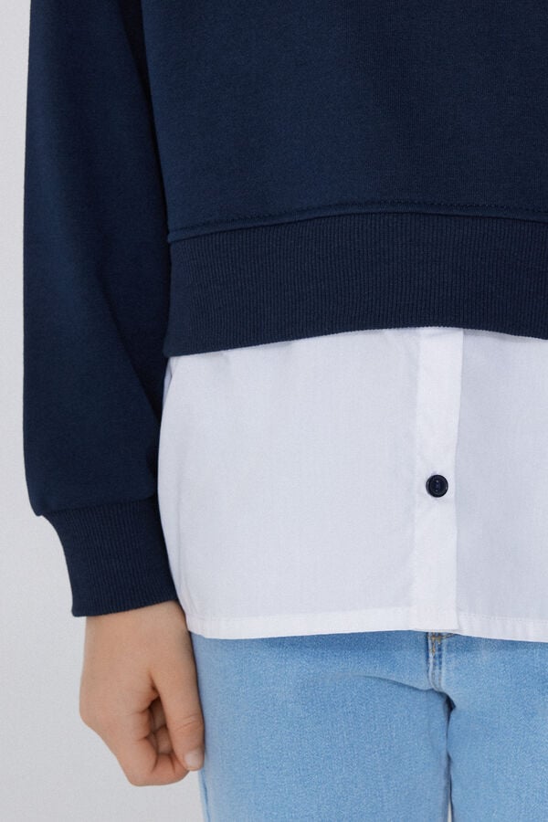 Tezenis Sudadera De Manga Larga En Algodón Efecto Camisa Niña