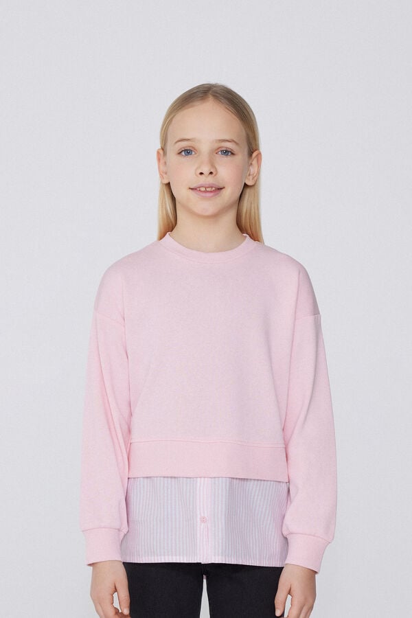 Tezenis Sudadera de Manga Larga en Algodón Efecto Camisa Niña