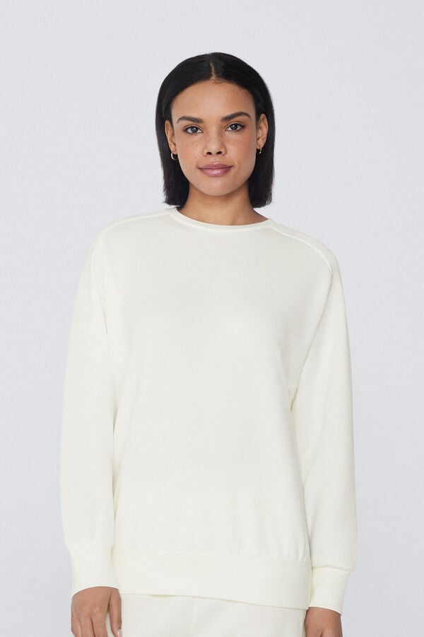 Tezenis Sudadera de Viscosa Suave con Cuello Redondo