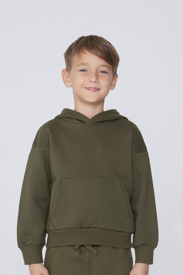 Tezenis Sudadera Gruesa de Manga Larga con Capucha y Bolsillo Grande