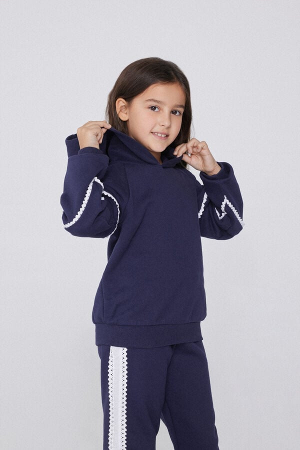 Tezenis Sudadera Gruesa De Manga Larga Con Capucha Y Encaje