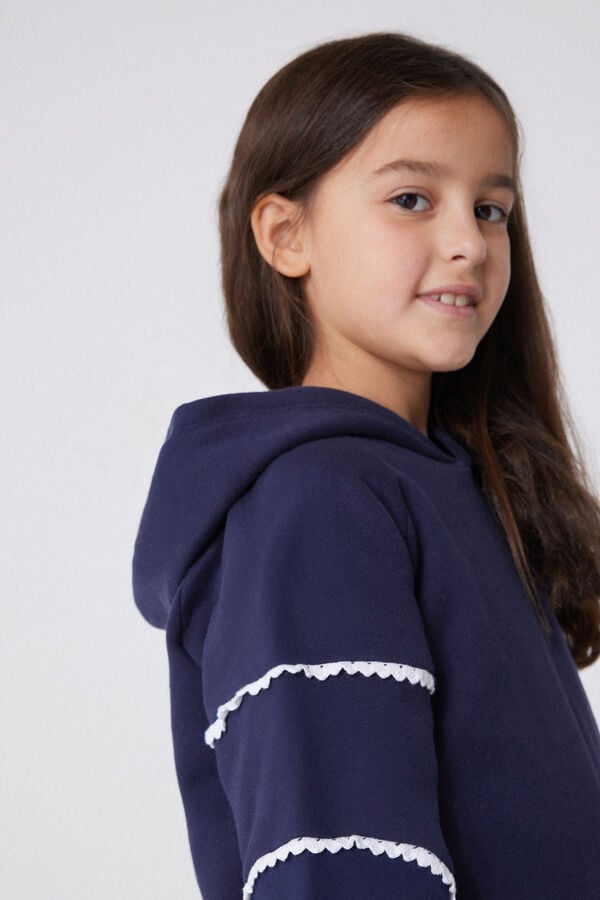 Tezenis Sudadera Gruesa De Manga Larga Con Capucha Y Encaje