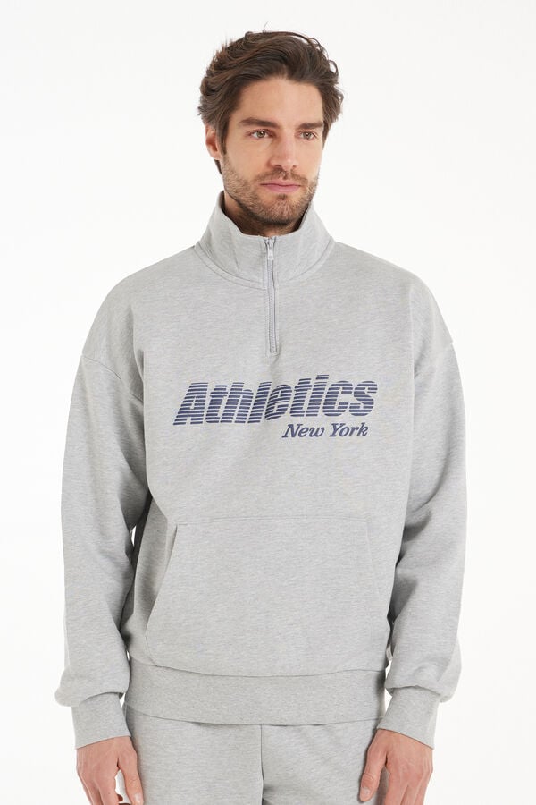 Tezenis Sudadera Gruesa de Manga Larga con Cremallera y Estampado