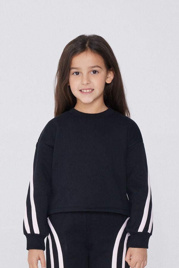 Tezenis Sudadera Gruesa de Manga Larga con Tiras Laterales