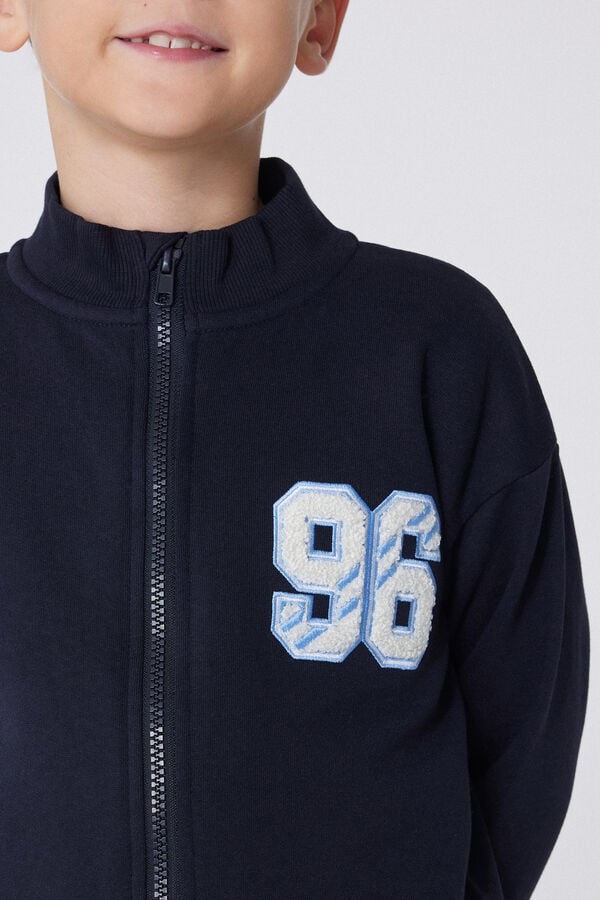 Tezenis Sudadera Manga Larga Con Cremallera Y Parche