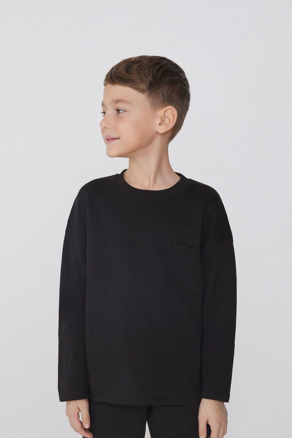 Tezenis Sudadera Manga Larga Cuello Redondo y Bolsillo Niño