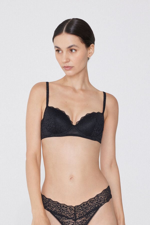 Tezenis Sujetador Balconette Con Relleno Ligero de Encaje Reciclado Wien