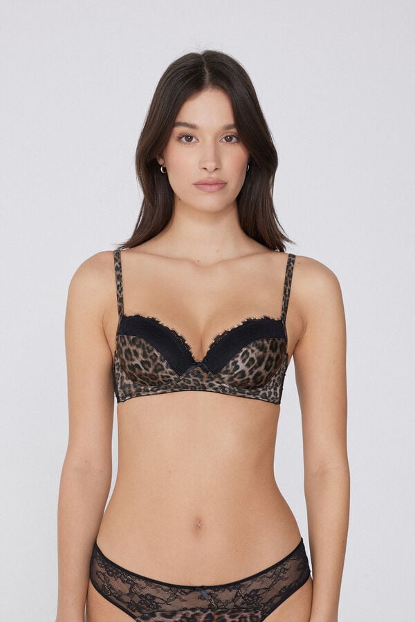 Tezenis Sujetador Balconette Con Relleno Ligero Wien Lace Jungle Chic