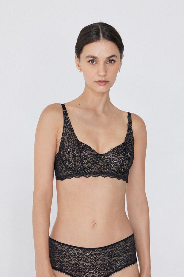 Tezenis Sujetador balconette sin relleno de encaje reciclado Paris