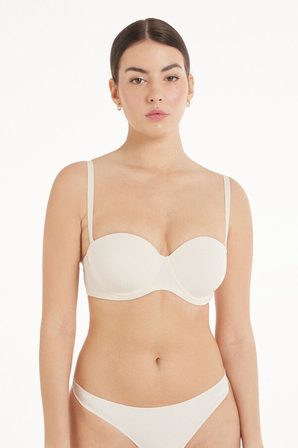 Tezenis Sujetador Bandeau con Relleno Ligero de Microfibra Reciclada Full Coverage