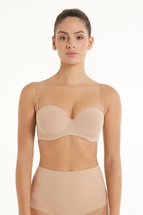 Tezenis Sujetador Bandeau con Relleno Ligero de Microfibra Reciclada Full Coverage