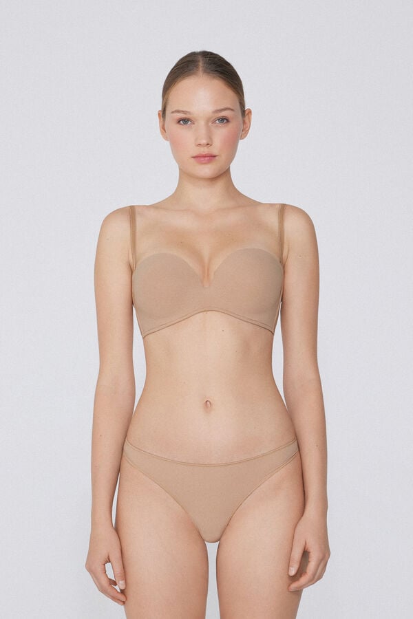 Tezenis Sujetador Bandeau Escotado Con Relleno De Microfibra Reciclada