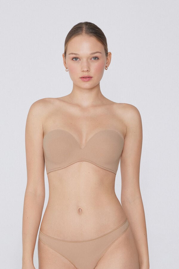 Tezenis Sujetador Bandeau Escotado con Relleno de Microfibra Reciclada