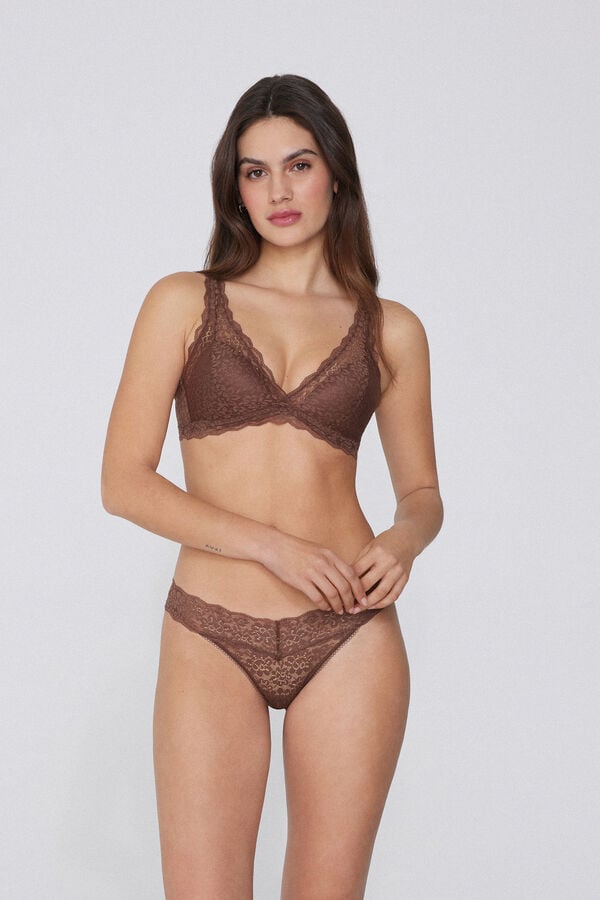 Tezenis Sujetador Triángulo De Encaje Reciclado Havana