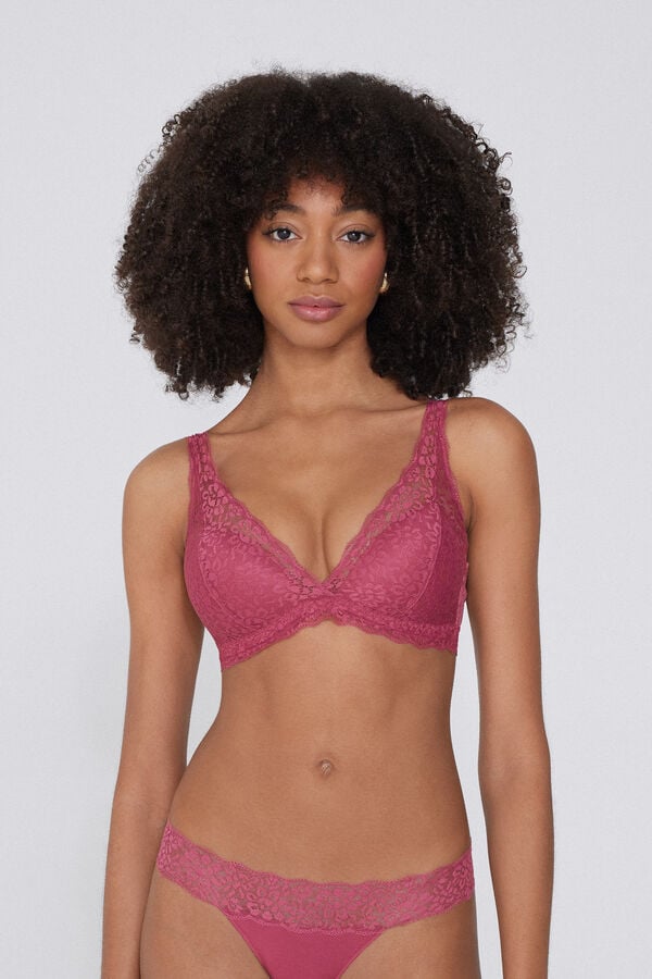 Tezenis Sujetador triángulo de encaje reciclado Havana