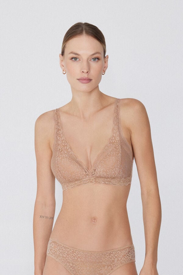 Tezenis Sujetador Triángulo De Encaje Reciclado Havana