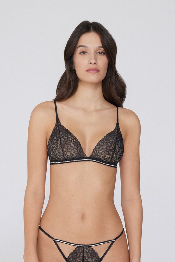 Tezenis Sujetador Triángulo Encaje y Strass Lisbon Shiny Delight