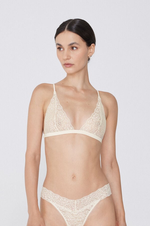 Tezenis Sujetador Triángulo Lisbon Sin Relleno de Encaje Reciclado