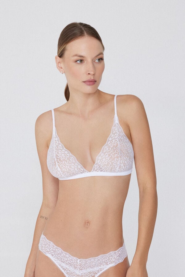 Tezenis Sujetador Triángulo Lisbon Sin Relleno de Encaje Reciclado