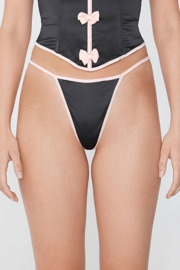 Tezenis Tanga De Cintura Alta Y Tiras Laterales Finas Fancy Ribbon