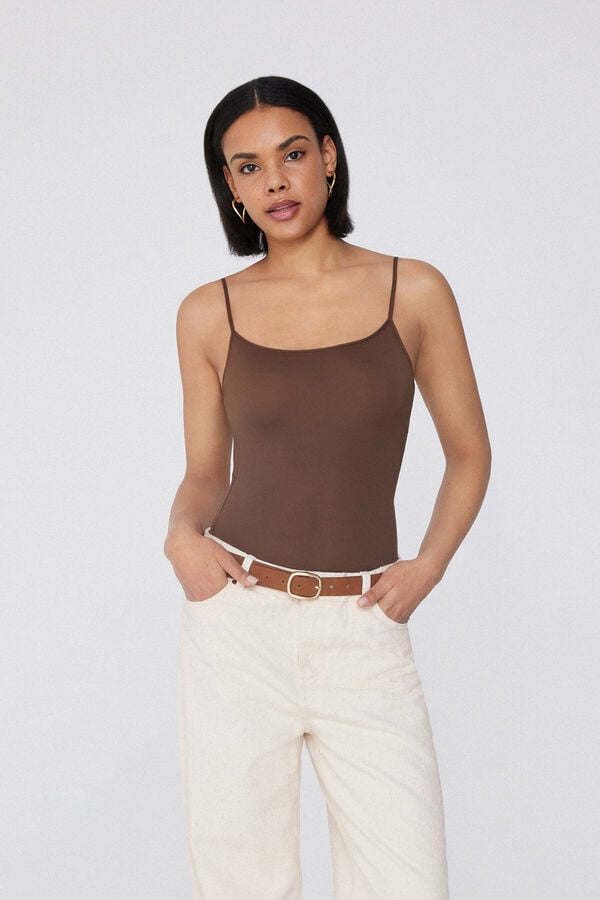 Tezenis Body Con Tirantes Finos De Microfibra