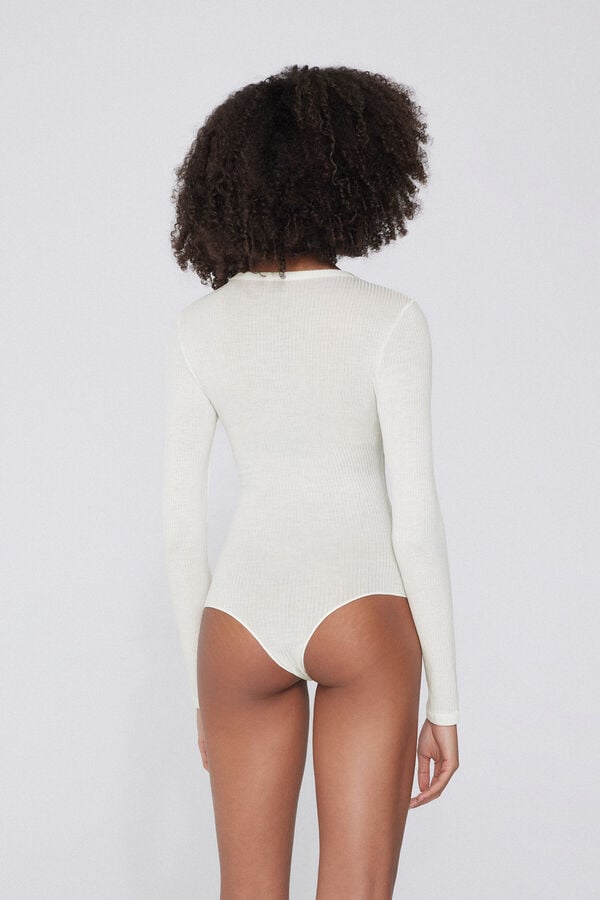 Tezenis Body Manga Larga Cuello Redondo Canalé