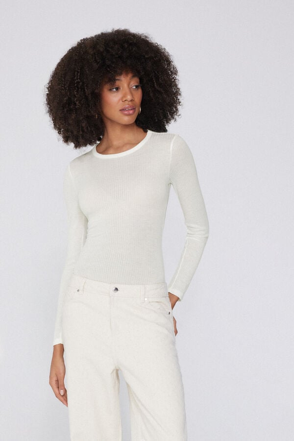 Tezenis Body Manga Larga Cuello Redondo Canalé