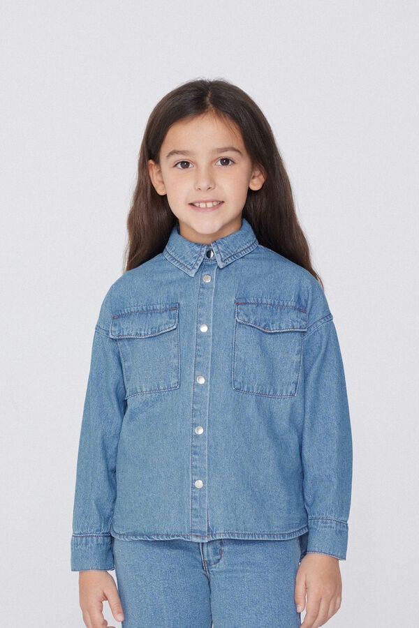Tezenis Camisa de Denim de Manga Larga para Niña