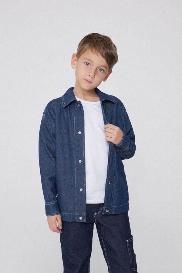 Tezenis Camisa De Denim De Manga Larga Para Niño