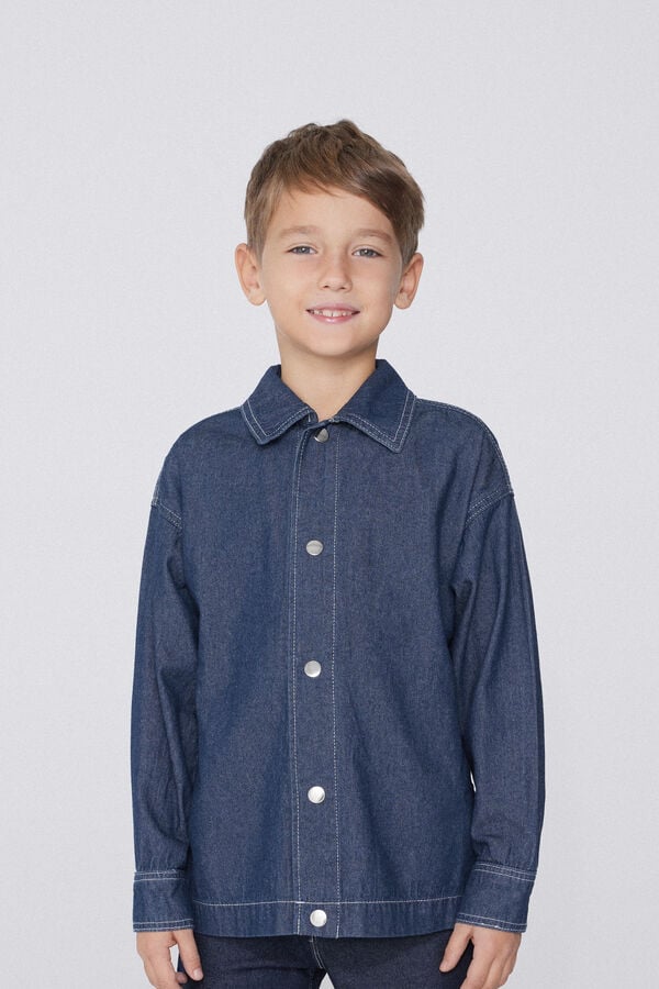 Tezenis Camisa de Denim de Manga Larga para Niño