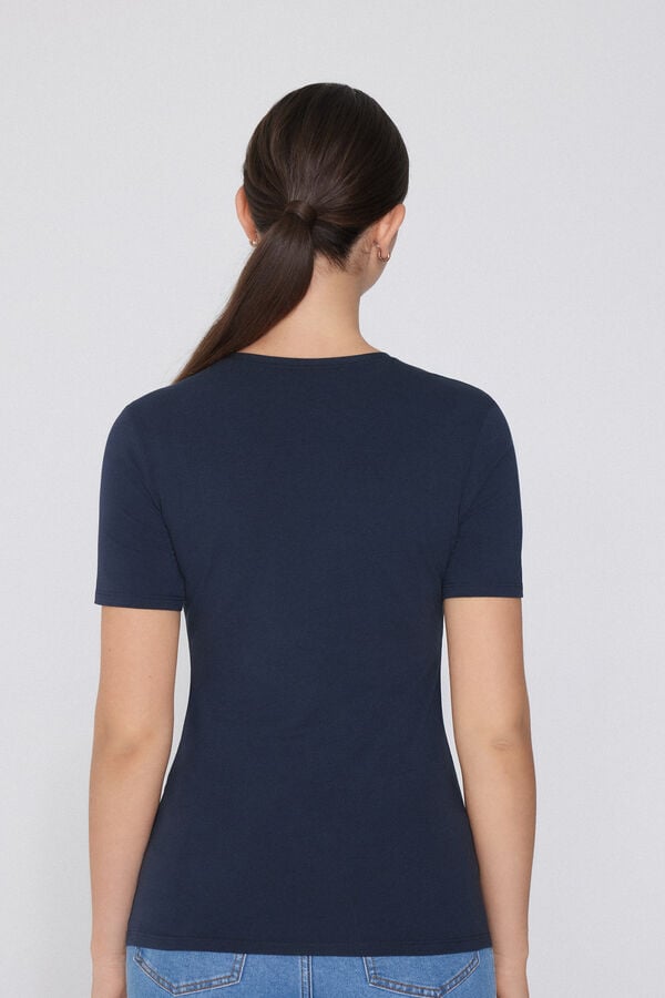 Tezenis Camiseta Algodón Elástico Cuello Redondo