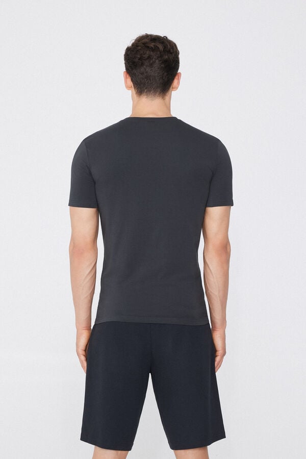 Tezenis Camiseta Escote Pico Algodón Elástico