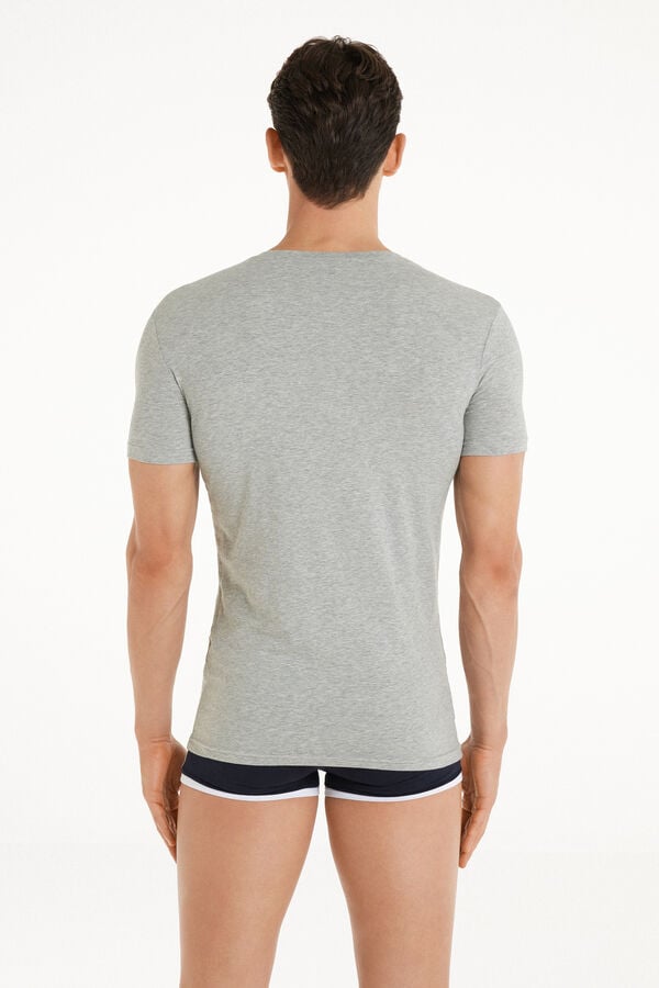 Tezenis Camiseta Escote Pico Algodón Elástico