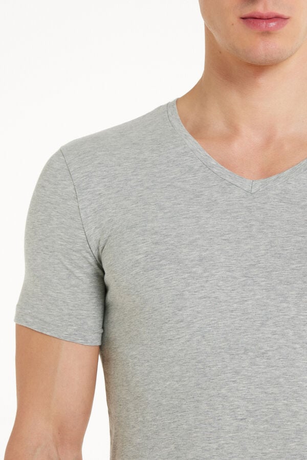 Tezenis Camiseta Escote Pico Algodón Elástico