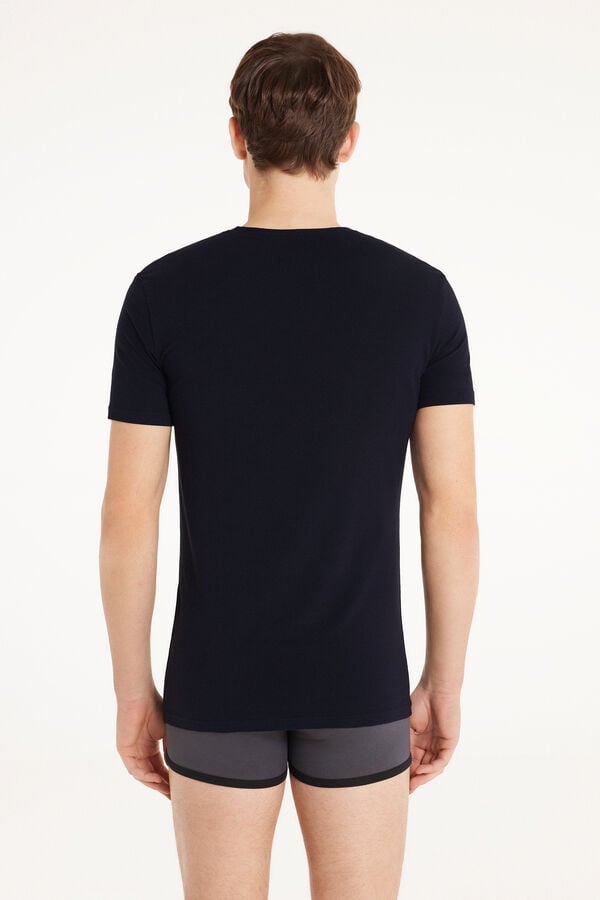 Tezenis Camiseta Escote Pico Algodón Elástico