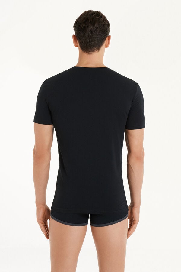 Tezenis Camiseta Escote Pico Algodón Elástico