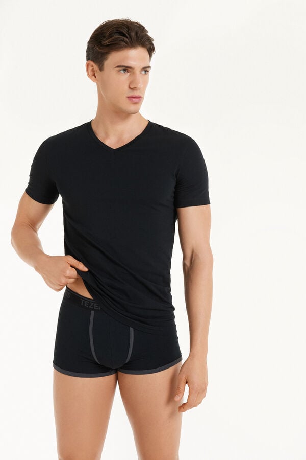 Tezenis Camiseta Escote Pico Algodón Elástico